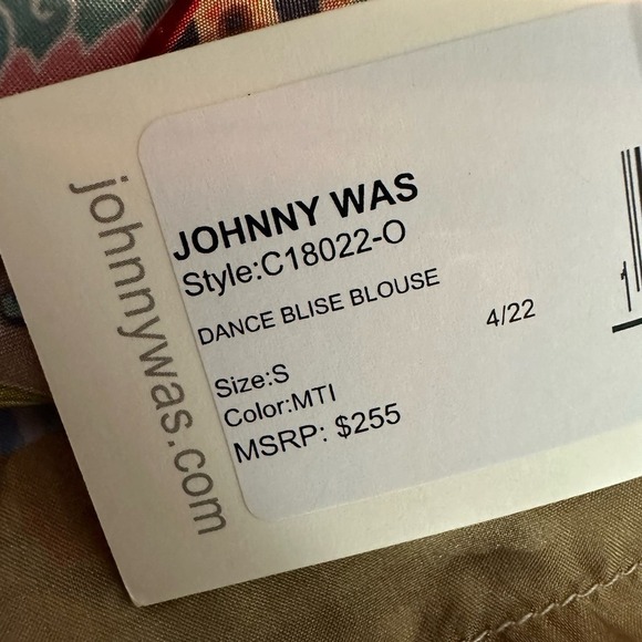 Johnny Was Dance Blise Silk Floral Boho Blouse Size Small - Picture 5 of 13